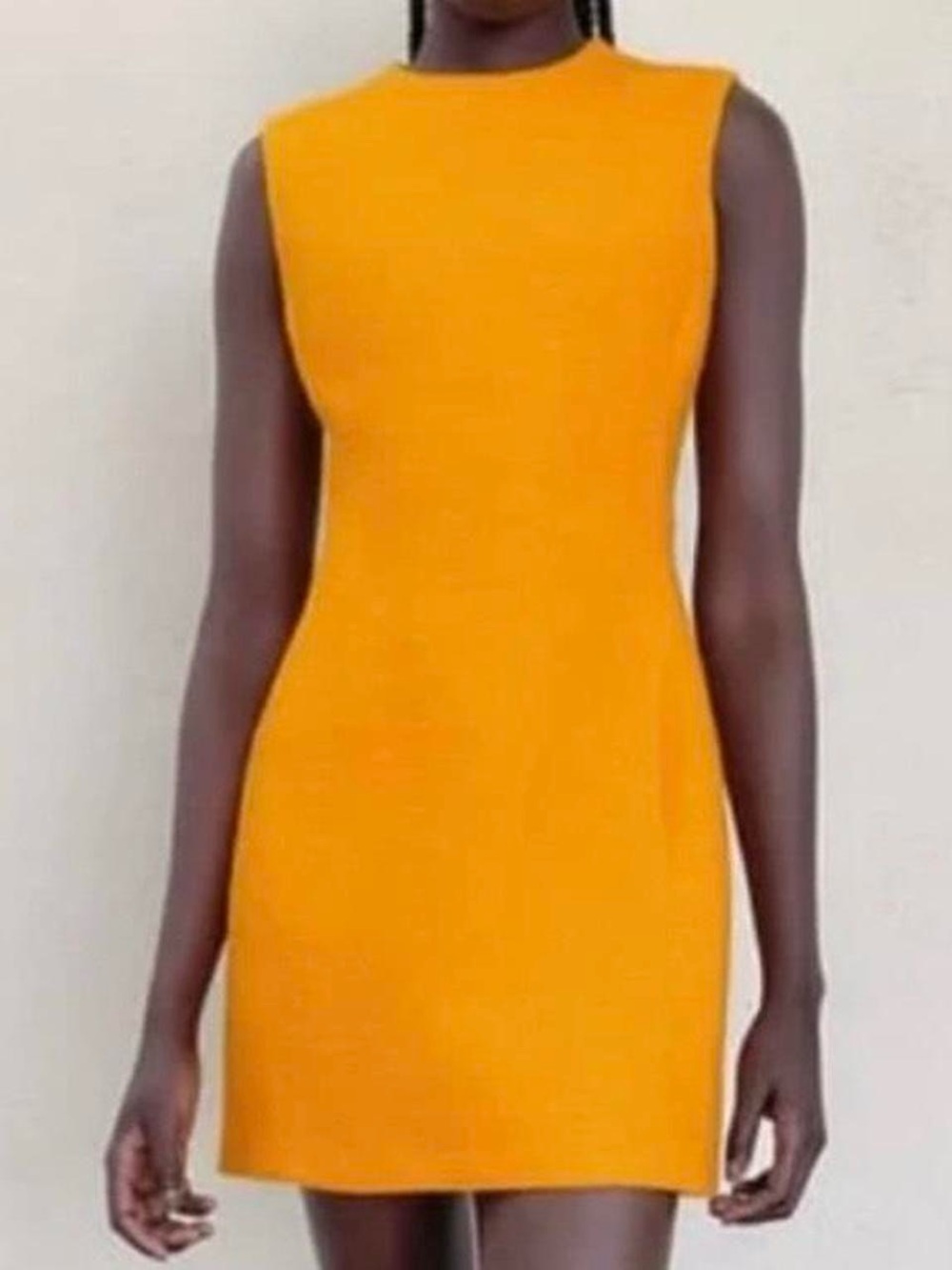 orange dress - zara